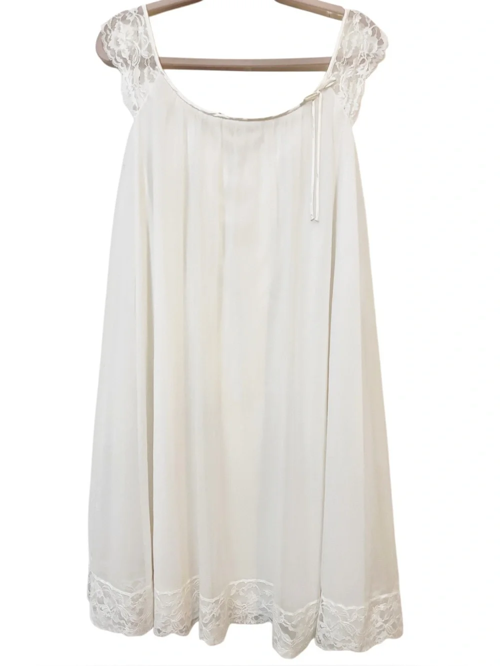 Vtg 50s 60s Vanity Fair White Sheer Babydoll Dress / Nightgown / Negligee -Large